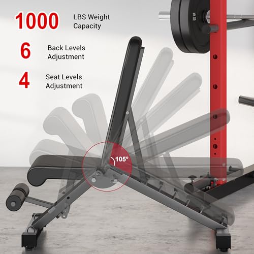 C1-V4 Power Cage with LAT Pulldown, Multi-Function Weight Cage for Home Gym G4781