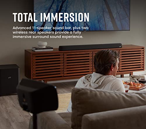 Polk MagniFi Max AX 5.1.2 Sound Bar with Wireless Subwoofer, Dolby Atmos, Black Y598