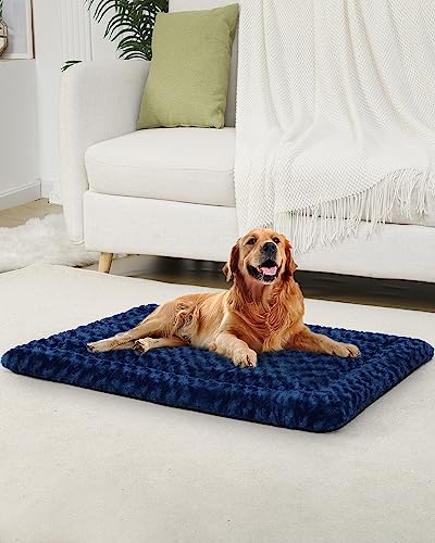 Washable Dog Bed Mat Ultra Soft Crate Pad for Large Dogs, 41 x 27 Inch, Gray K707024