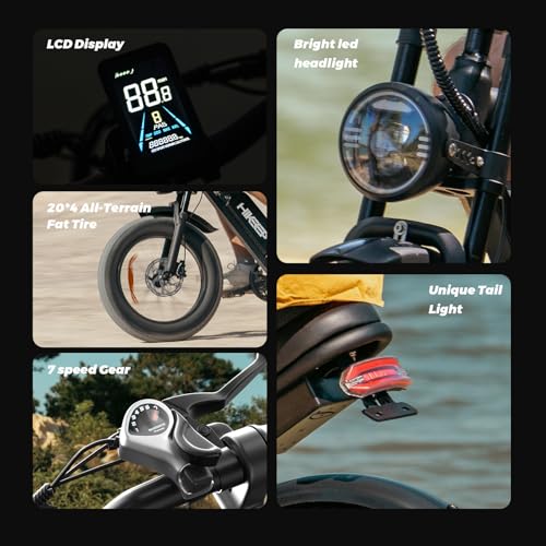 K6 Electric Bike for Adults, 20 x 4 Inch Fat Tire, 750W Motor, 48V Detachable Battery M879