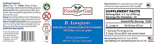 Bifidobacterium Longum Probiotic Powder 100 Billion CFU, 60 Grams O55879