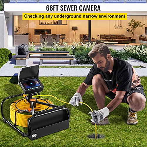 VEVOR Sewer Camera 98.4ft Pipe Drain Inspection Camera with DVR and LED Lights J454147