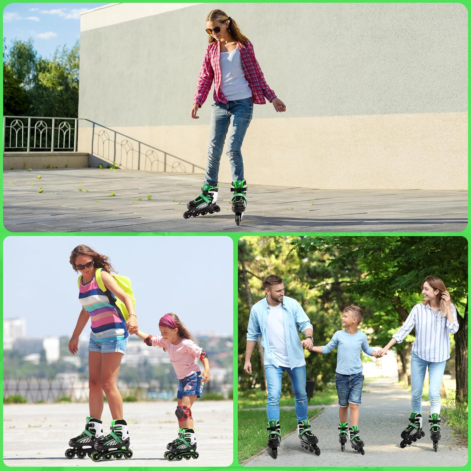 Adjustable Inline Skates for Kids with Light Up Wheels Q5867