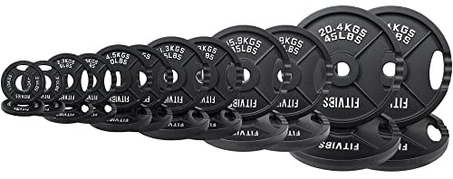 Olympic Cast Iron Weight Plates for Strength Training, Multiple Sizes S1890