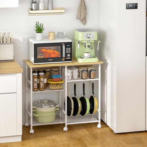 Microwave Cart with Adjustable Shelf and Wheels P795