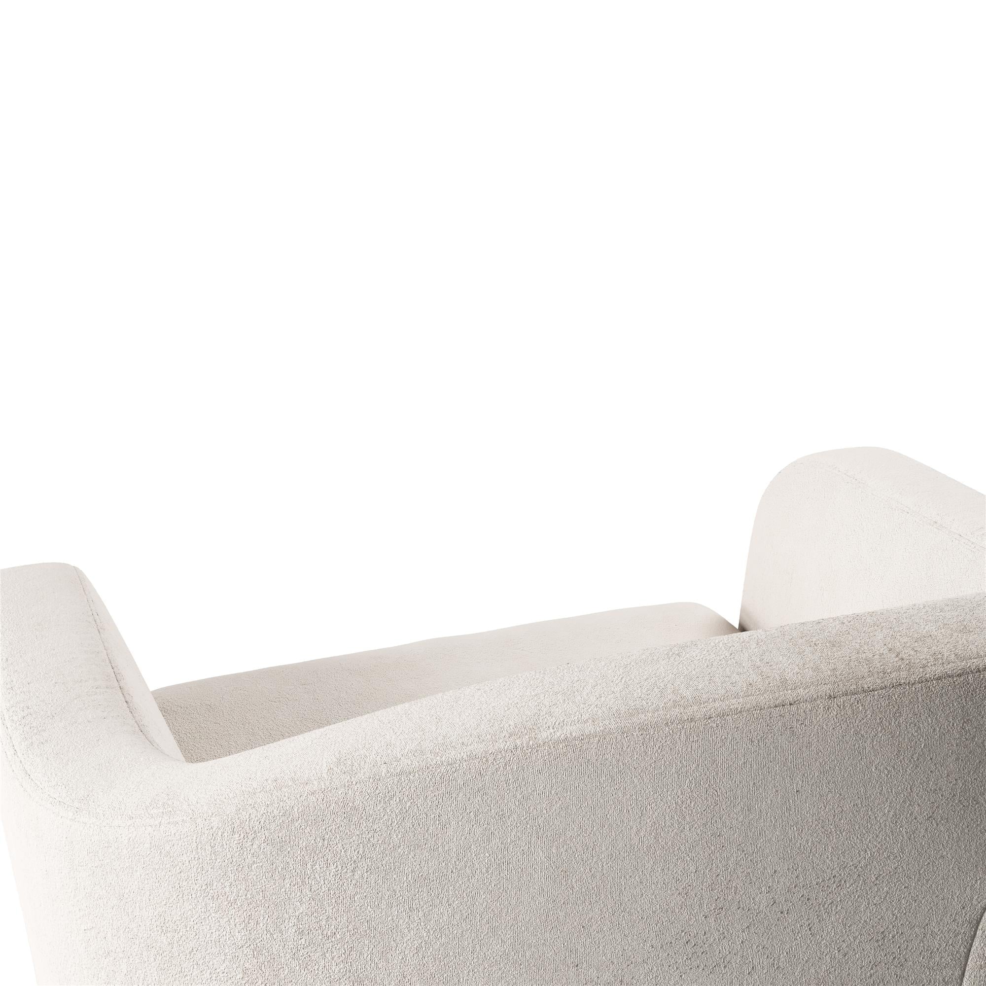 DHP Gentle Swivel Curved Accent Chair, Ivory Velvet J5712
