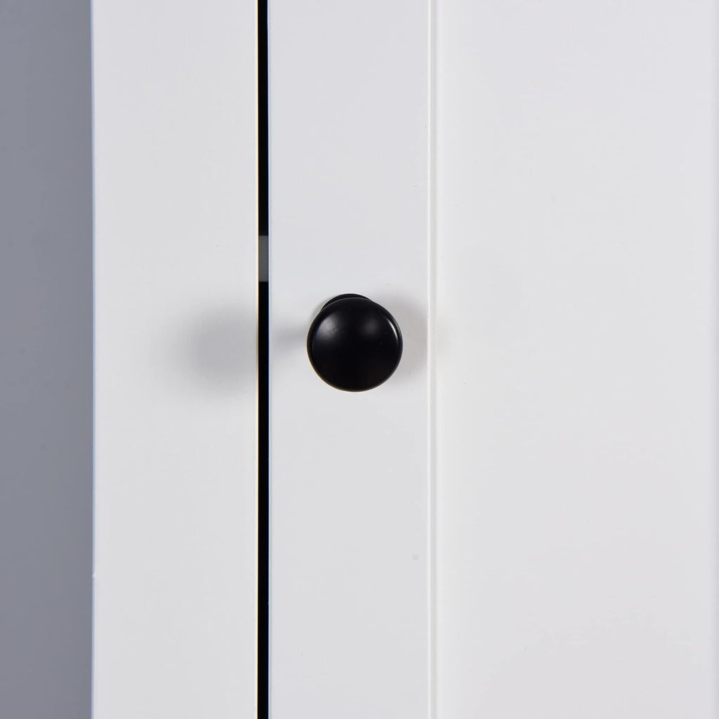 Tall Bathroom Storage Cabinet with Shelves and Door, Narrow, White Q863555