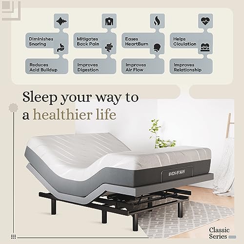 Sven & Son Classic Adjustable Bed Base Split King with Hybrid Spring Mattress I50028