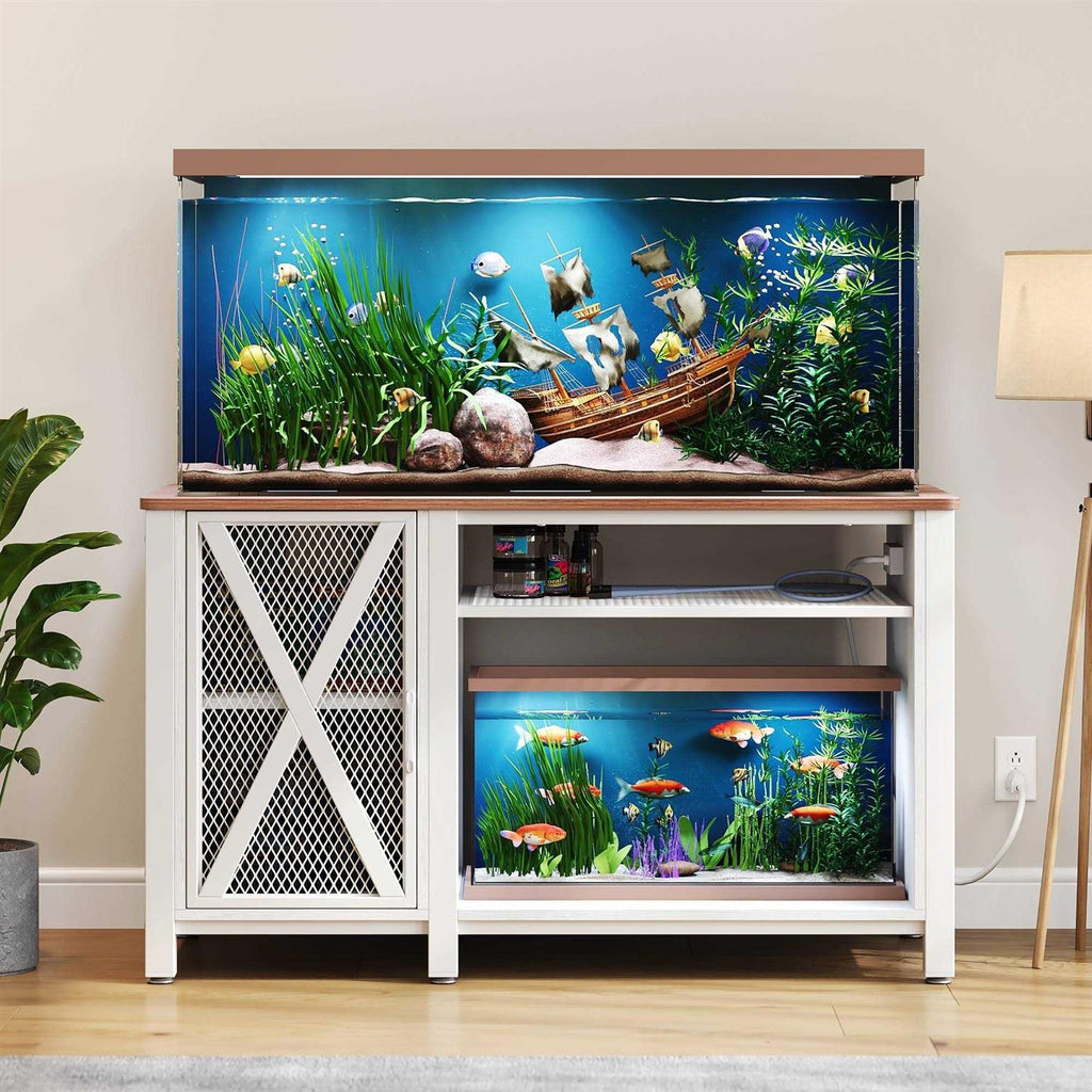 Moasis 55-75 Gallon Aquarium Stand with Power Outlets and Storage Cabinet T554