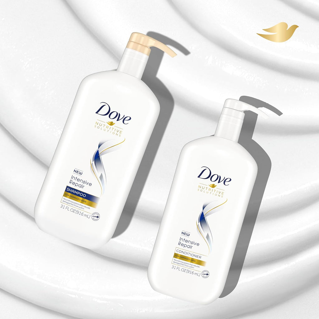 Dove Nutritive Solutions Strengthening Shampoo and Conditioner with Pump, Intensive Repair, 2 Count, 31 oz Z5844