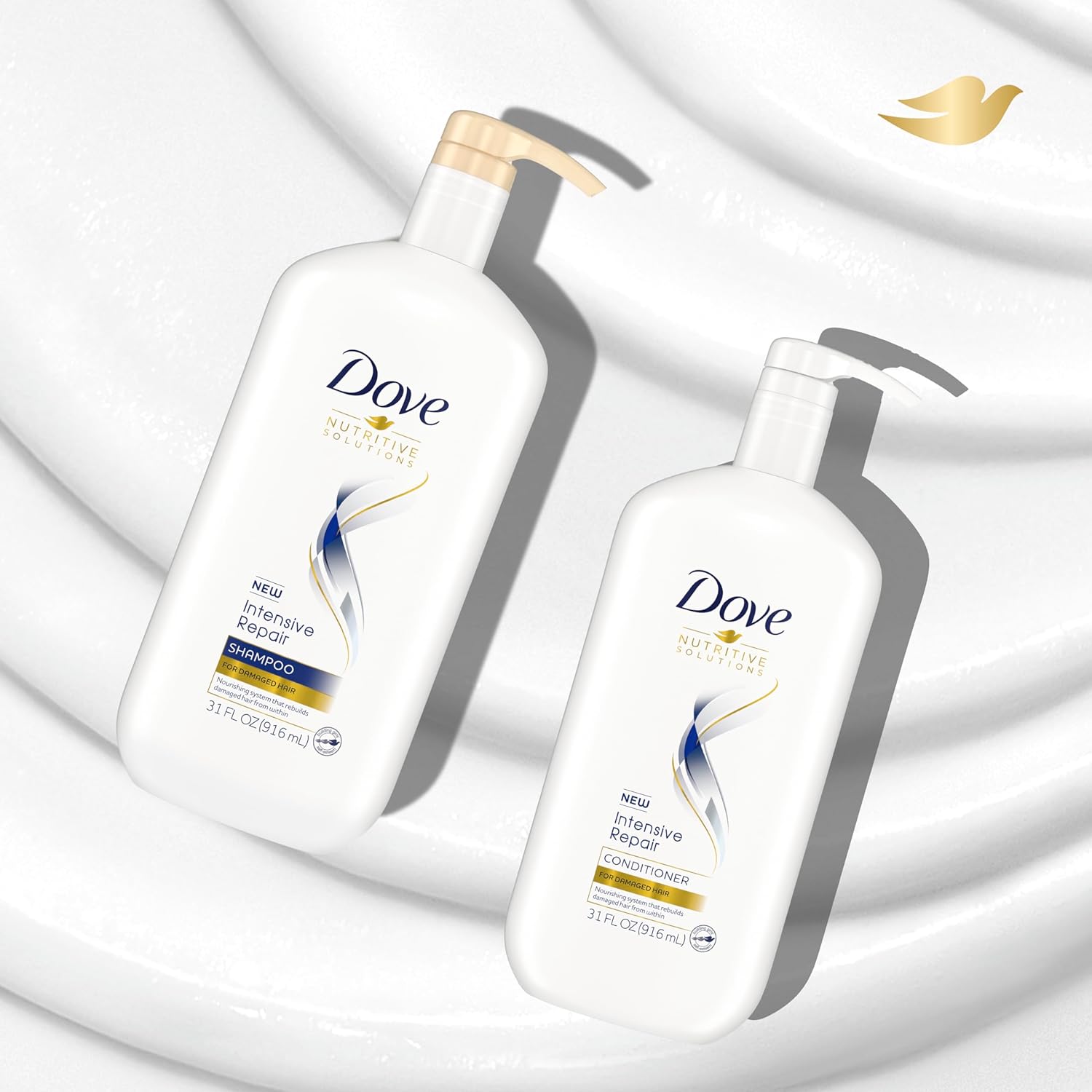 Dove Nutritive Solutions Strengthening Shampoo and Conditioner with Pump, Intensive Repair, 2 Count, 31 oz Z5844