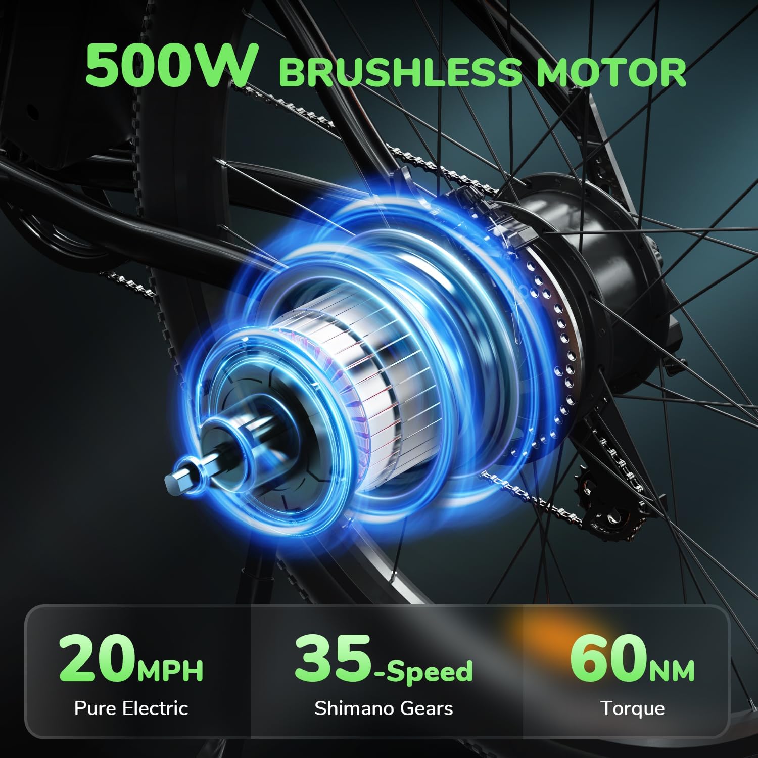 isinwheel M10 Electric Bike for Adults with Removable Battery, 500W Motor, 26" Tires M7371