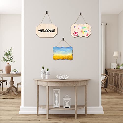 12Pcs Unfinished Wood Slices Rectangle Blank for Crafts, Door Hanger, Painting, 8.8 x 5.7 Inches G43648