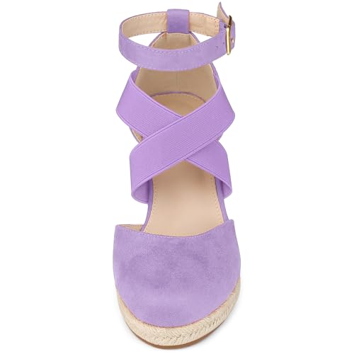 Allegra K Women's Closed Toe Wedge Espadrille Sandals S70692