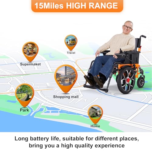 Foldable Electric Wheelchair for Adults, All Terrain, Heavy Duty, 330 lbs B323