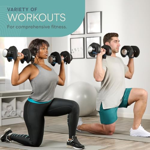 Lifepro Adjustable Dumbbells Set with Rack, 5-in-1, 15-55lb, Home Gym K99628