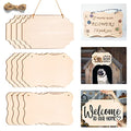 12Pcs Unfinished Wood Crafts, Rectangle-Shaped Wood Slices Wood Blank, Wood Sign Wood Plaque for Crafts, Door Hanger, Wood Burning, Painting, Halloween, Christmas Crafts Home Decor, 8.8 x 5.7 Inches