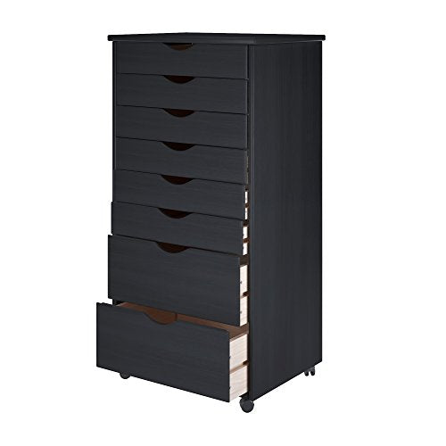 Adeptus Original Quick-2-Connect Roll Cart, Solid Wood, 6+2 Drawer, Medium Pine V10639