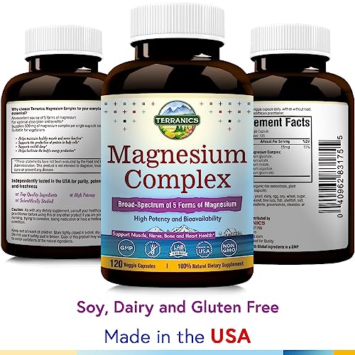 Terranics 5-in-1 Magnesium Complex 500mg, 240 Vegan Capsules C46165