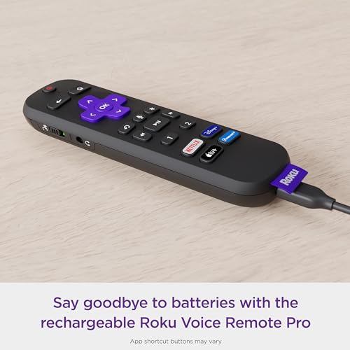 Roku Voice Remote Pro Rechargeable with Hands-free Voice Controls S922176