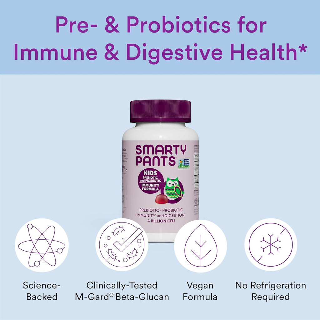 SmartyPants Kids Probiotic Immunity Gummies, Grape Flavor, 60 Count I41174