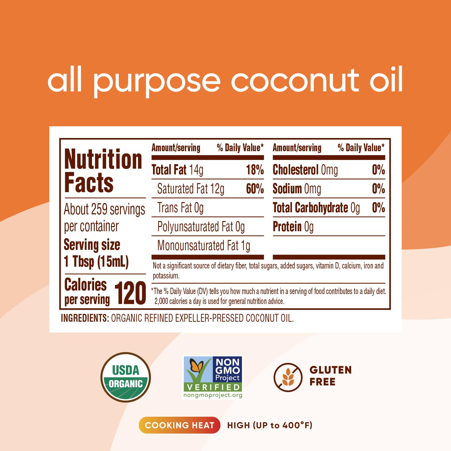 Nutiva Organic Steam Refined Coconut Oil, 128 Fl Oz D61200