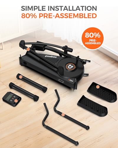 pooboo Elliptical Machine with 16-Level Resistance and LCD Monitor N448672