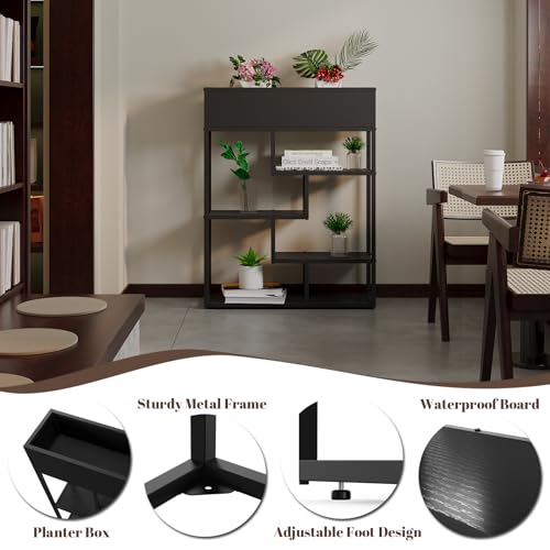 4 Tier Modern Bookcase White for Home Office L967
