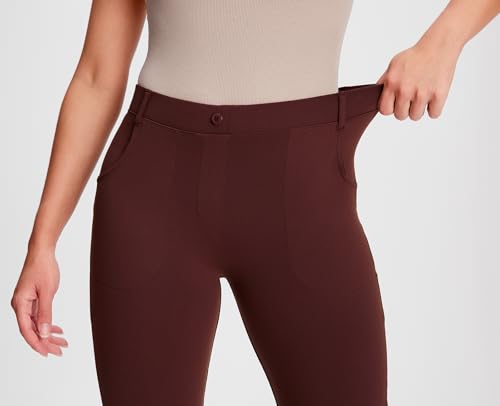 Yogipace Women's Straight Leg Yoga Dress Pants with Belt Loops H62689