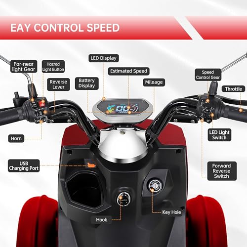 1000W Heavy Duty 4 Wheel Mobility Scooter for Seniors & Adults U9698