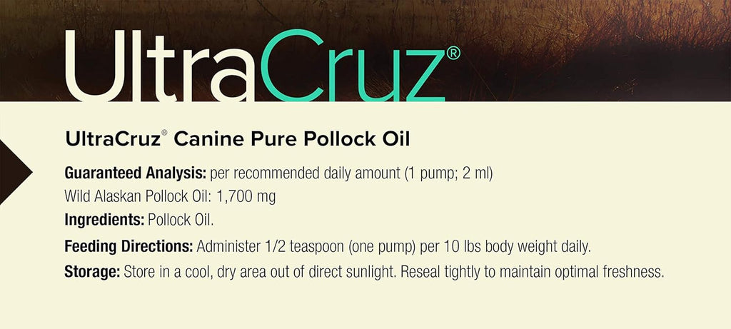 UltraCruz Canine Pure Pollock Oil Supplement for Dogs, 16 oz I83403