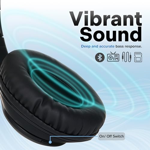 iJoy Bluetooth Headphones Over Ear Foldable Wireless Headset with Microphone E48931