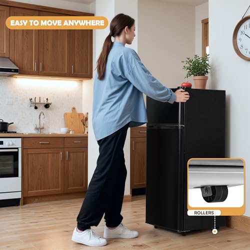 4.5 Cu.ft Mini Fridge with Freezer, 2 Doors, Adjustable Shelves W24775