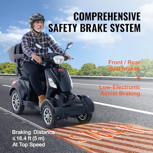 VEVOR Heavy Duty 4-Wheel Mobility Scooter for Seniors, 500lbs Capacity, 31 Miles Range M61036
