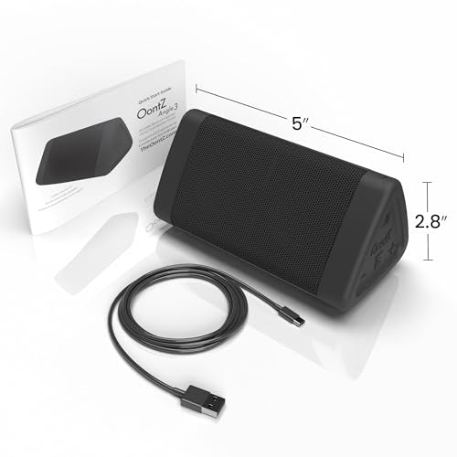 OontZ Angle 3 Portable Bluetooth 5.4 Speaker, IPX5 Water-Resistant, Black V1239