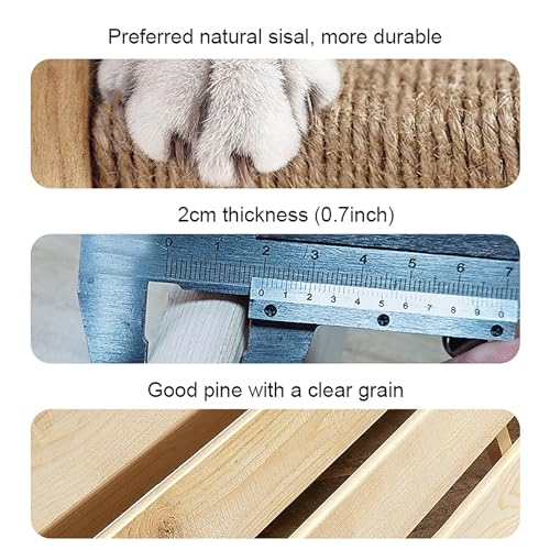 Cat Climbing Shelf Wall Mounted 2 Step Cat Stairway with Jute Scratching J507