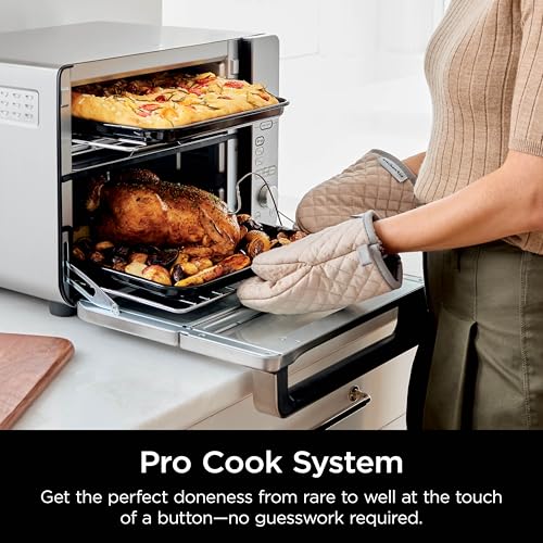 Ninja DCT451 12-in-1 Smart Double Oven with FlexDoor, Stainless Steel P340