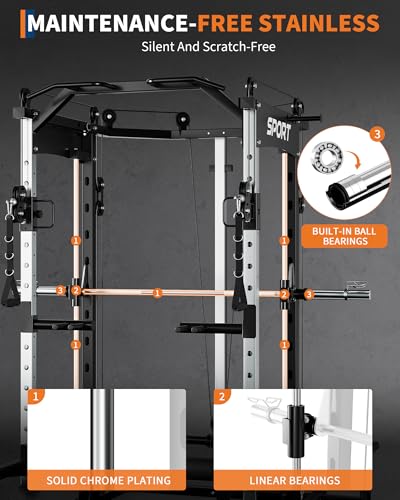 Garvee Smith Machine All-in-One Squat Rack for Home Gym W36420
