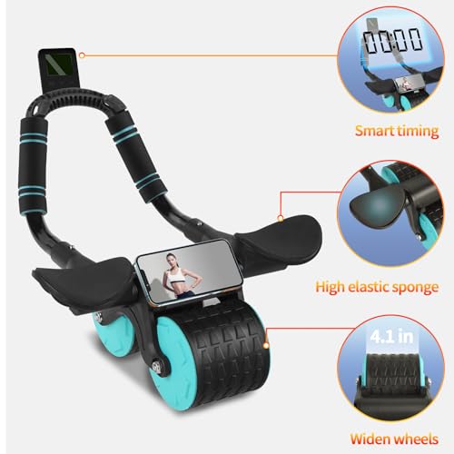 Ab Roller Wheel with Timer & Knee Mat, Home Workout Equipment U107095