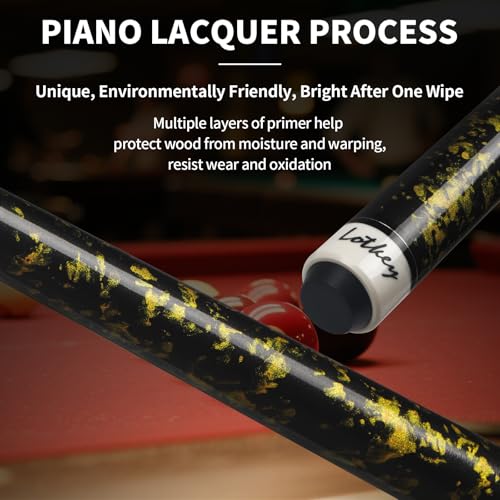 LOTKEY Pool Cue Set of 4 - Canadian Maple 58'' Billiard Sticks with 2 Chalks R905285