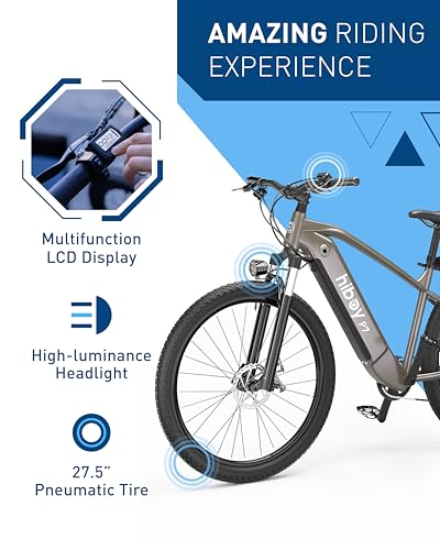 Hiboy P7 Electric Bike for Adults, 800W Peak Motor, 27.5" Mountain Ebike T718