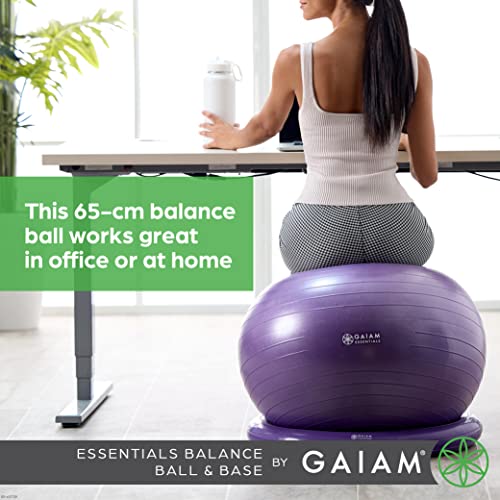 Balance Ball & Base Kit, 65cm Yoga Ball Chair with Pump S663305