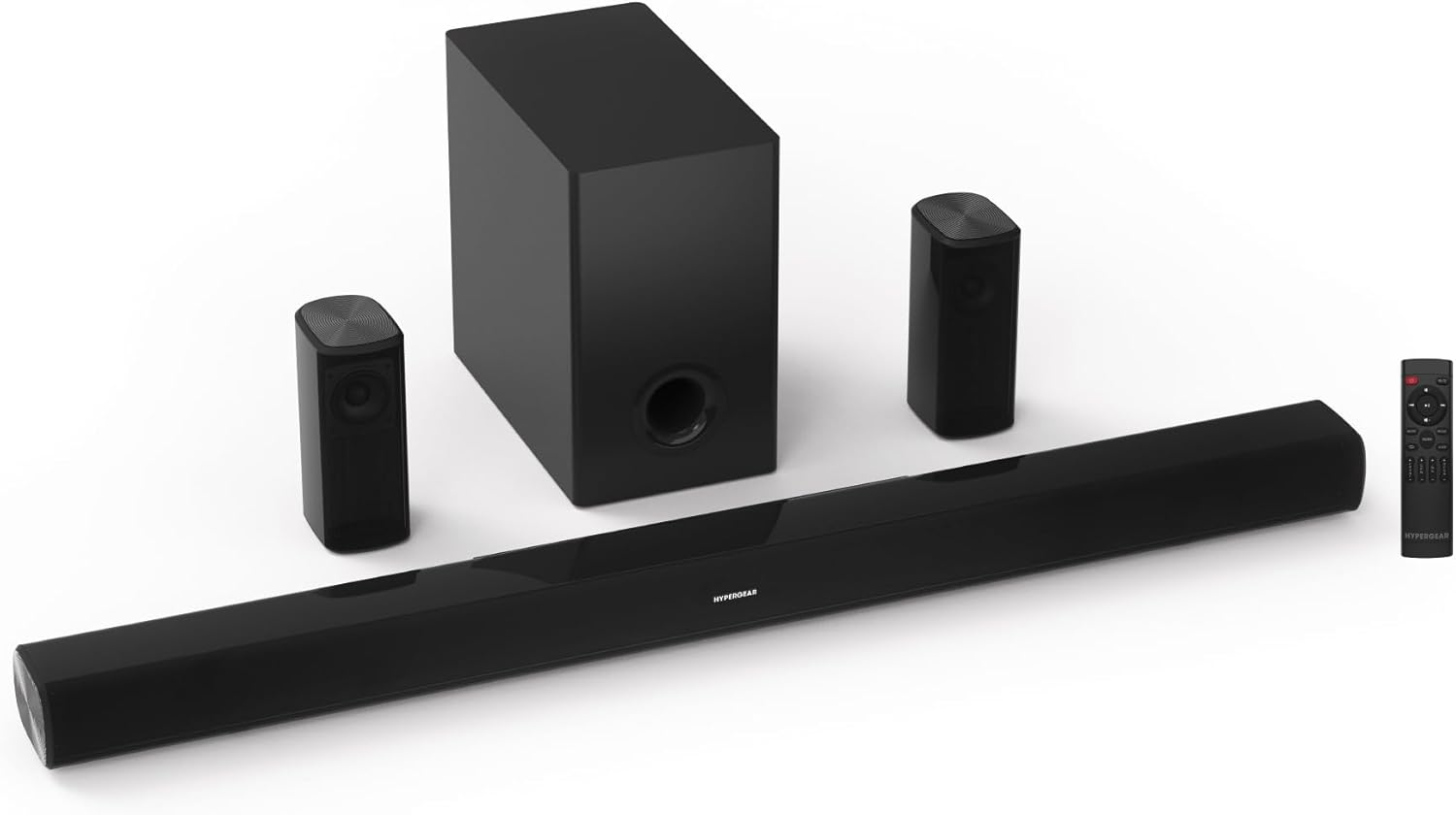 SB51a 5.1 Home Theater Surround Sound System [Soundbar + Dual Speakers + Subwoofer] Powerful Cinematic Surround Sound, Speaker Drivers, Bluetooth HDMI ARC & Digital Optical Inputs for 4K & 8K UHD TVs