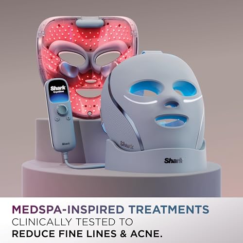 Shark CryoGlow LED Face Mask with Red & Blue Light Therapy, FW312 W545