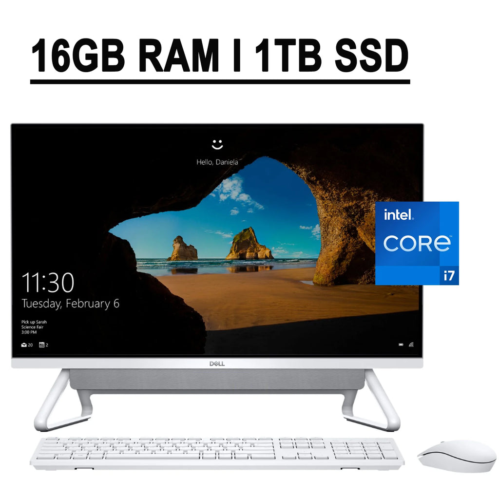 Dell Inspiron 27 7000 7700 All-In-One Desktop Computer 27" FHD Touchscreen 11th Gen Intel 4-Core i7-1165G7 16GB RAM 1TB SSD USB-C HDMI WiFi6 MaxxAudio Pop-up Webcam Win10