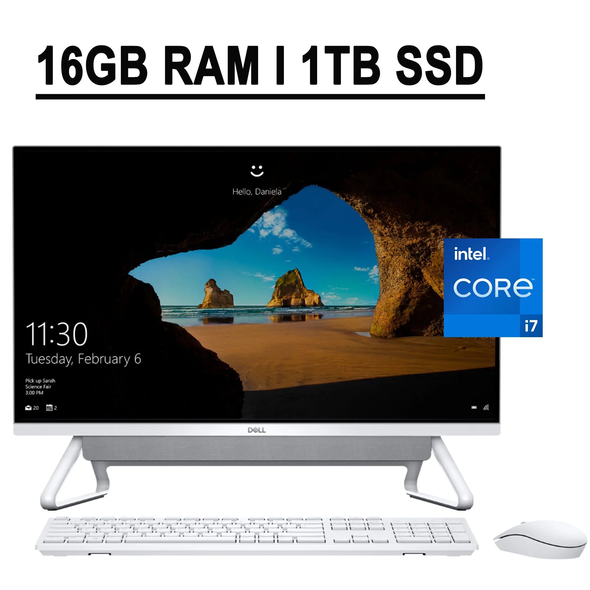 Dell Inspiron 27 7000 7700 All-In-One Desktop Computer 27" FHD Touchscreen 11th Gen Intel 4-Core i7-1165G7 16GB RAM 1TB SSD USB-C HDMI WiFi6 MaxxAudio Pop-up Webcam Win10