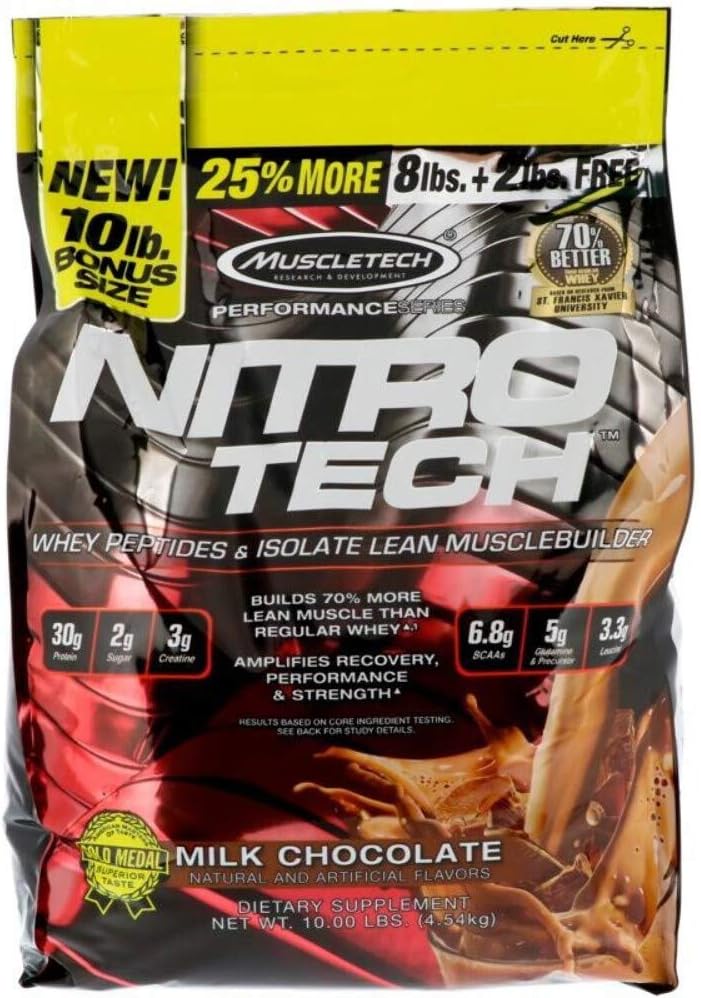MuscleTech Nitro-Tech Whey Protein Powder Isolate & Peptides K983414