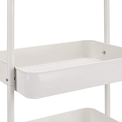 Amazon Basics 3-Tier Rolling Utility Cart with Lockable Wheels, White I730073