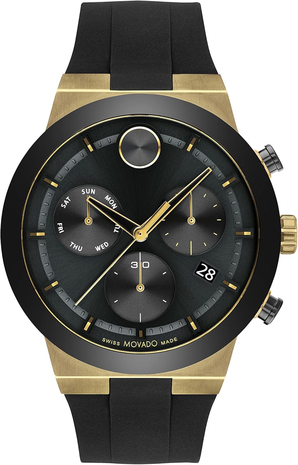 Movado Bold Fusion Men's Watch - Swiss Quartz Chronograph Movement, Silicone Strap - 5 ATM Water Resistance - Luxury Fashion Timepiece for Him - 44.50mm
