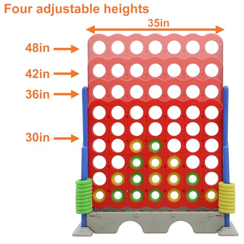 Jumbo Four Connect Height Adjustable Yard Game, 33 inch, Blue/White R818199